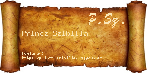 Princz Szibilla névjegykártya